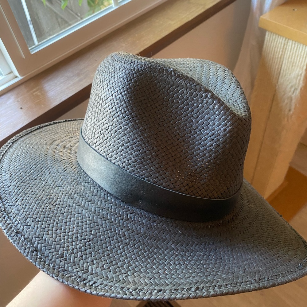Janessa Leone Charcoal Woven Fedora